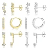 Cross-border European and American best-selling earring set for women, 6-piece set of brass, silver needle, real gold electroplated ear buckles and stud earrings wholesale Item Picture